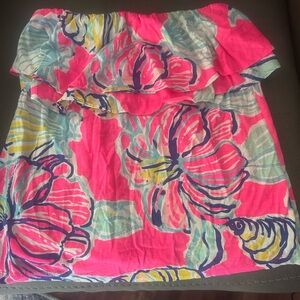 Lily Pulitzer Pink and Blue Patterned Fabric